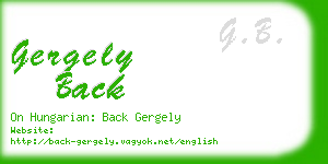 gergely back business card